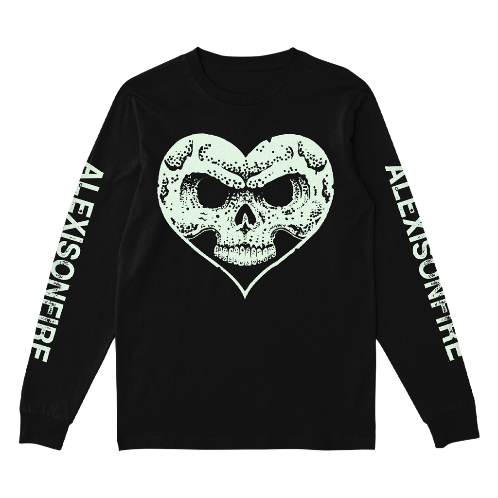 Glow-in-the-Dark Heartskull Longsleeve T-Shirt